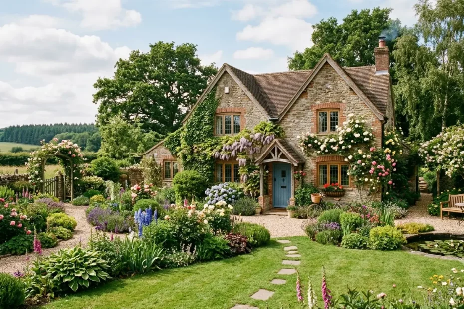 a house with a garden